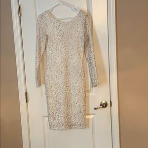 Jennifer Lopez Cream and Gold Dress